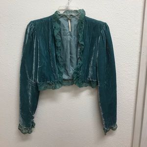 Vintage style free people turquoise blazer